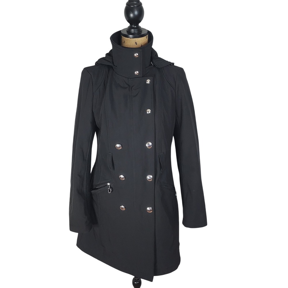 CALVIN KLEIN Size Small Water Resistant Windproof Detachable Hood Trench Coat